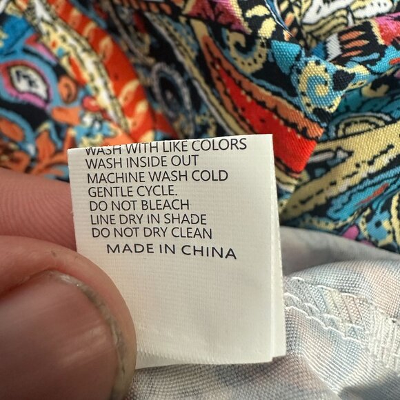 Colorful Bohemian Print Womens Top Size 3XL Short Sleeve 100% Polyester - Picture 5 of 5